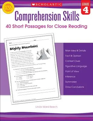 Competențe de înțelegere: 40 Short Passages for Close Reading: Grade 4 - Comprehension Skills: 40 Short Passages for Close Reading: Grade 4