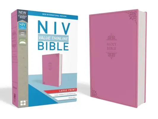 NIV, Value Thinline Bible, tipărit mare, piele imitație, roz - NIV, Value Thinline Bible, Large Print, Imitation Leather, Pink