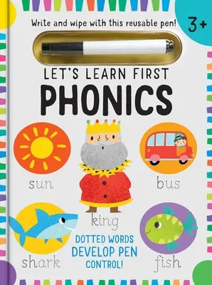 Let's Learn: First Phonics: (Abilități de citire timpurie, Caiet de lucru pentru scrierea literelor, Controlul stiloului, Scrie și șterge) - Let's Learn: First Phonics: (Early Reading Skills, Letter Writing Workbook, Pen Control, Write and Wipe)