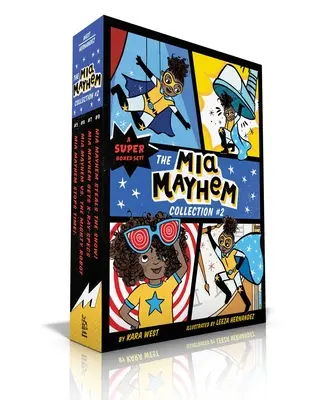 Colecția MIA Mayhem #2: MIA Mayhem oprește timpul!; MIA Mayhem vs. Robotul puternic; MIA Mayhem primește ochelari cu raze X; MIA Mayhem fură spectacolul! - The MIA Mayhem Collection #2: MIA Mayhem Stops Time!; MIA Mayhem vs. the Mighty Robot; MIA Mayhem Gets X-Ray Specs; MIA Mayhem Steals the Show!