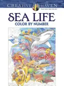 Carte de colorat Creative Haven Sea Life Color by Number - Creative Haven Sea Life Color by Number Coloring Book