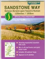 Harta traseului de ciclism Sandstone Way - Northumberland - între Berwick Upon Tweed și Hexham - Sandstone Way Cycle Route Map - Northumberland - Between Berwick Upon Tweed and Hexham