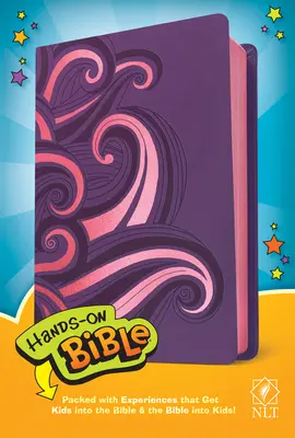Hands-On Bible NLT (piele, mov/roz) - Hands-On Bible NLT (Leatherlike, Purple/Pink Swirls)