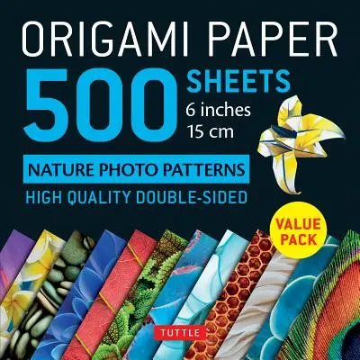 Hârtie origami 500 de coli Modele foto naturale 6 (15 CM): Tuttle Origami Paper: Foi Origami de înaltă calitate cu două fețe imprimate cu 12 modele diferite - Origami Paper 500 Sheets Nature Photo Patterns 6 (15 CM): Tuttle Origami Paper: High-Quality Double-Sided Origami Sheets Printed with 12 Different Des