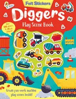 Stickere de pâslă Cartea cu scene de joacă a săpătorilor - Felt Stickers Diggers Play Scene Book