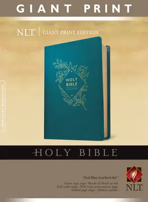 Sfânta Biblie, ediție NLT cu litere mari (litere roșii, din piele, albastru teal) - Holy Bible, Giant Print NLT (Red Letter, Leatherlike, Teal Blue)