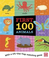 First 100 Animals - O carte de carton cu un joc de potrivire cu ridicarea clapetei - First 100 Animals - A board book with a lift-the-flap matching game