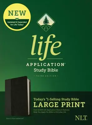 Biblia de studiu Life Application NLT, ediția a treia, tipar mare (Leatherlike, Black/Onyx) - NLT Life Application Study Bible, Third Edition, Large Print (Leatherlike, Black/Onyx)