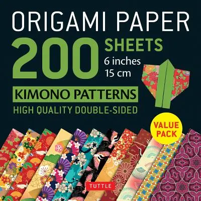 Hârtie Origami 200 de foi Kimono Patterns 6 (15 CM): Tuttle Origami Paper: Foi Origami de înaltă calitate cu două fețe imprimate cu 12 modele (Instructi - Origami Paper 200 Sheets Kimono Patterns 6 (15 CM): Tuttle Origami Paper: High-Quality Double-Sided Origami Sheets Printed with 12 Patterns (Instructi