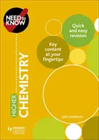 Trebuie să știți: Chimie superioară - Need to Know: Higher Chemistry