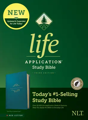 NLT Life Application Study Bible, ediția a treia (litere roșii, piele, albastru teal, indexată) - NLT Life Application Study Bible, Third Edition (Red Letter, Leatherlike, Teal Blue, Indexed)