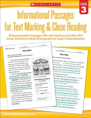 Informational Passages for Text Marking & Close Reading: Grade 3: 20 Reproducible Passages with Text-Marking Activities That Guide Students to Read St