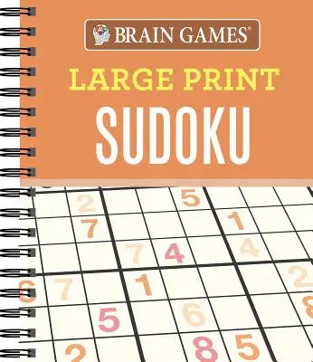 Brain Games - Sudoku de tipar mare (portocaliu) - Brain Games - Large Print Sudoku (Orange)