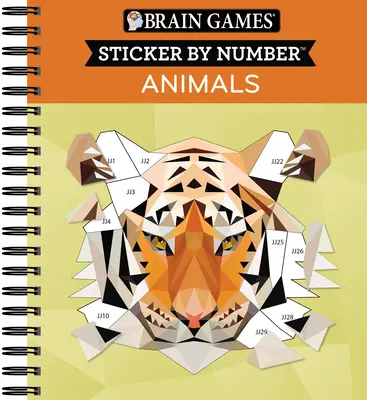 Brain Games - Sticker by Number: Animale - 2 cărți în 1 (42 de imagini pentru autocolant) - Brain Games - Sticker by Number: Animals - 2 Books in 1 (42 Images to Sticker)