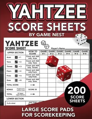 Yahtzee Score Sheets: 200 de foi mari de punctaj pentru calcularea scorului - 8,5 x 11 cărți de punctaj Yahtzee - Yahtzee Score Sheets: 200 Large Score Pads for Scorekeeping 8.5 x 11 Yahtzee Score Cards