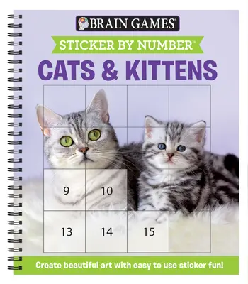 Brain Games - Sticker by Number: Cats & Kittens (Easy - Stickere pătrate): Create Beautiful Art with Easy to Use Sticker Fun! - Brain Games - Sticker by Number: Cats & Kittens (Easy - Square Stickers): Create Beautiful Art with Easy to Use Sticker Fun!