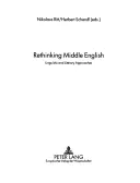 Rethinking Middle English: Abordări lingvistice și literare - Rethinking Middle English: Linguistic and Literary Approaches