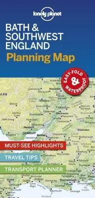 Lonely Planet Bath și sud-vestul Angliei Hartă de planificare 1 - Lonely Planet Bath & Southwest England Planning Map 1