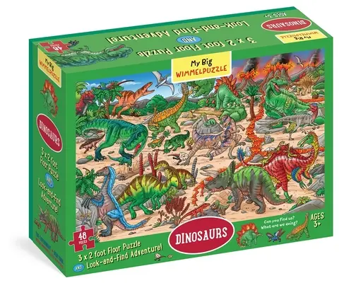 My Big Wimmelpuzzle Dinosaurs Puzzle de podea, 48 de piese - My Big Wimmelpuzzle Dinosaurs Floor Puzzle, 48-Piece
