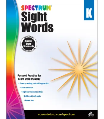 Spectrum Sight Words, clasa K - Spectrum Sight Words, Grade K