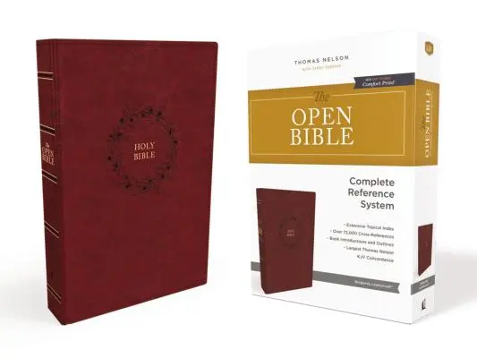 Kjv, Biblie Deschisă, Piele moale, Burgundia, Ediția Red Letter, Tipar Comfort: Sistem complet de referință - The Kjv, Open Bible, Leathersoft, Burgundy, Red Letter Edition, Comfort Print: Complete Reference System