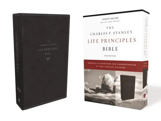 Nkjv, Charles F. Stanley Life Principles Bible, 2nd Edition, Leathersoft, Black, Comfort Print: Creșterea în cunoaștere și înțelegere a lui Dumnezeu prin - Nkjv, Charles F. Stanley Life Principles Bible, 2nd Edition, Leathersoft, Black, Comfort Print: Growing in Knowledge and Understanding of God Through