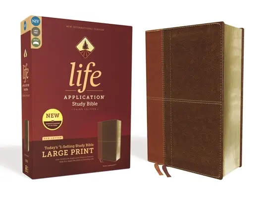 Niv, Biblia de studiu Life Application, ediția a treia, imprimare mare, Leathersoft, maro, Red Letter Edition - Niv, Life Application Study Bible, Third Edition, Large Print, Leathersoft, Brown, Red Letter Edition