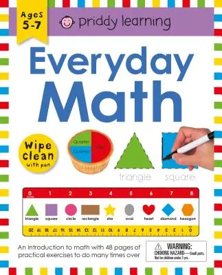 Wipe Clean Workbook: Everyday Math (Legare spirală închisă): Vârsta 5-7 ani; se șterge cu pixul [Cu pixul] - Wipe Clean Workbook: Everyday Math (Enclosed Spiral Binding): Ages 5-7; Wipe-Clean with Pen [With Pen]