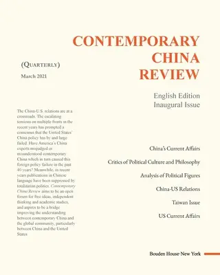 Contemporary China Review (revistă trimestrială) 2021 Numărul 1 - Contemporary China Review (Quarterly Journal) 2021 Issue 1