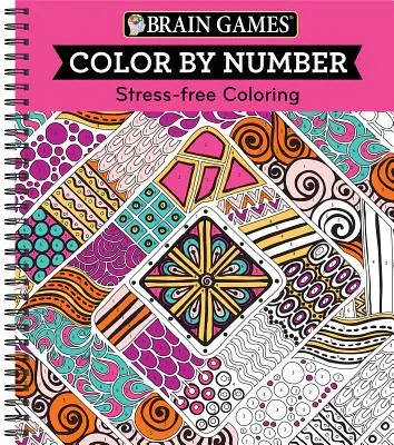 Brain Games - Color by Number: Colorare fără stres (roz) - Brain Games - Color by Number: Stress-Free Coloring (Pink)