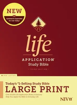 Biblia de studiu NIV Life Application, ediția a treia, cu caractere mari (litere roșii, copertă cartonată) - NIV Life Application Study Bible, Third Edition, Large Print (Red Letter, Hardcover)