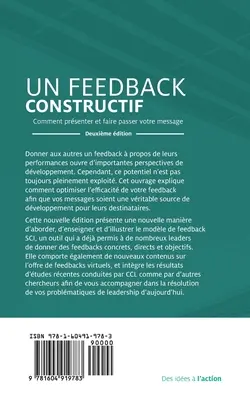 Feedback care funcționează: Cum să vă construiți și să vă transmiteți mesajul, ediția a doua (franceză) - Feedback That Works: How to Build and Deliver Your Message, Second Edition (French)
