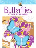Carte de colorat Creative Haven Butterflies Color by Number - Creative Haven Butterflies Color by Number Coloring Book