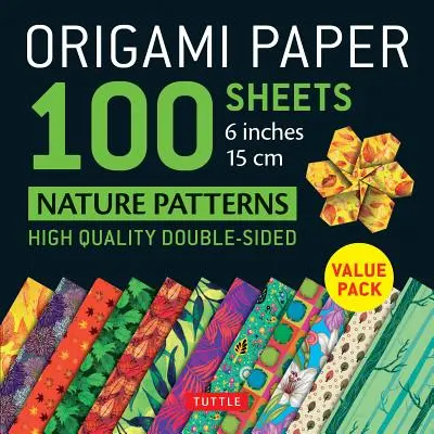 Hârtie Origami 100 de foi Modele naturale 6 (15 CM): Tuttle Origami Paper: Foi Origami de înaltă calitate imprimate cu 12 modele diferite (Instrucțiuni - Origami Paper 100 Sheets Nature Patterns 6 (15 CM): Tuttle Origami Paper: High-Quality Origami Sheets Printed with 12 Different Designs (Instructions