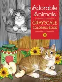 Adorable Animals Grayscale - Carte de colorat la scară de gri - Adorable Animals Grayscale Coloring Book