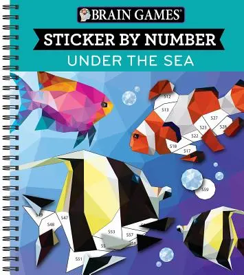 Brain Games - Sticker by Number: Sub mare (28 de imagini pentru autocolant) - Brain Games - Sticker by Number: Under the Sea (28 Images to Sticker)