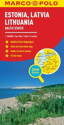 Estonia, Letonia, Lituania Harta Marco Polo - Estonia, Latvia, Lithuania Marco Polo Map