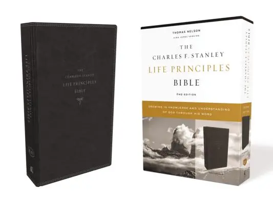 Kjv, Charles F. Stanley Life Principles Bible, 2nd Edition, Leathersoft, Black, Comfort Print: Creșterea în cunoașterea și înțelegerea lui Dumnezeu prin H - Kjv, Charles F. Stanley Life Principles Bible, 2nd Edition, Leathersoft, Black, Comfort Print: Growing in Knowledge and Understanding of God Through H