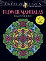 Carte de colorat Creative Haven Flower Mandalas: Desene uimitoare pe un fundal negru dramatic - Creative Haven Flower Mandalas Coloring Book: Stunning Designs on a Dramatic Black Background