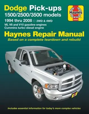 Dodge 1500, 2500 & 3500 Pick-Ups (94-08) cu V6, V8 & V10 Gas & Cummins Turbo-Diesel, 2wd & 4WD Haynes Repair Manual (Nu include specific pentru Sr - Dodge 1500, 2500 & 3500 Pick-Ups (94-08) with V6, V8 & V10 Gas & Cummins Turbo-Diesel, 2wd & 4WD Haynes Repair Manual (Does Not Include Specific to Sr