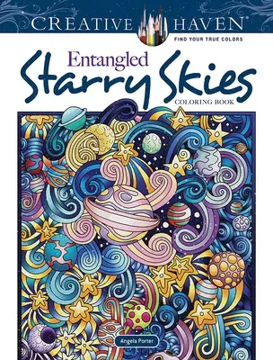 Carte de colorat Creative Haven Entangled Starry Skies - Creative Haven Entangled Starry Skies Coloring Book