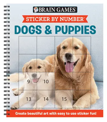 Brain Games - Sticker by Number: Câini și cățeluși (Easy - Square Stickers): Creează o artă frumoasă cu autocolante ușor de folosit! - Brain Games - Sticker by Number: Dogs & Puppies (Easy - Square Stickers): Create Beautiful Art with Easy to Use Sticker Fun!