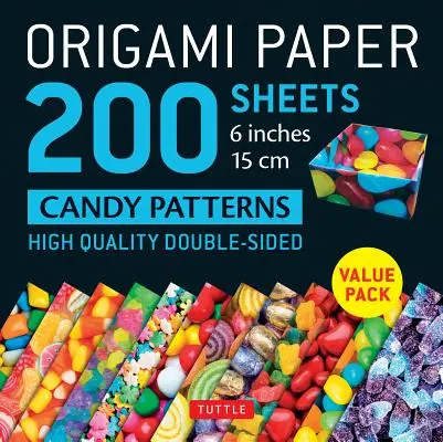 Hârtie Origami 200 Foi Modele de Bomboane 6 (15 CM): Tuttle Origami Paper: High-Quality Double Sided Origami Sheets Printed with 12 Different Designs (Instrucțiuni - Origami Paper 200 Sheets Candy Patterns 6 (15 CM): Tuttle Origami Paper: High-Quality Double Sided Origami Sheets Printed with 12 Different Designs (I