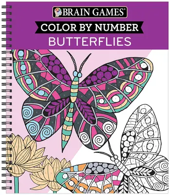 Jocuri pentru creier - Colorează după număr: Fluturi - Brain Games - Color by Number: Butterflies