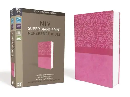 NIV, Biblie de referință Super Giant Print, imprimare uriașă, imitație de piele, roz, ediție Red Letter - NIV, Super Giant Print Reference Bible, Giant Print, Imitation Leather, Pink, Red Letter Edition