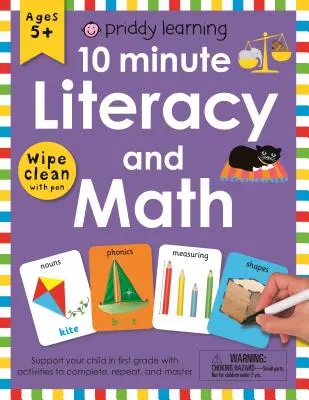 Cărticică de lucru Wipe Clean: 10 minute de citire, scriere și matematică [Cu stilou] - Wipe Clean Workbook: 10 Minute Reading, Writing, and Math [With Pen]