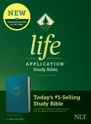 Biblia de studiu NLT Life Application, ediția a treia (litere roșii, piele naturală, albastru teal) - NLT Life Application Study Bible, Third Edition (Red Letter, Leatherlike, Teal Blue)