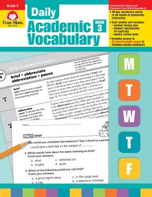 Daily Academic Vocabulary Grade 3 [Cu transparențe] - Daily Academic Vocabulary Grade 3 [With Transparencies]