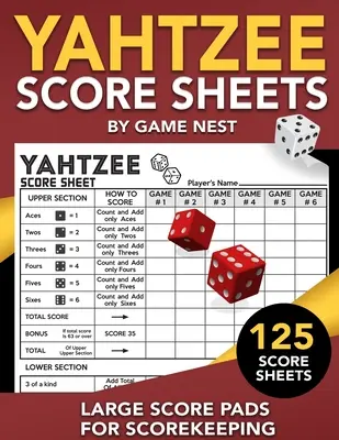 Yahtzee Score Sheets: 125 Plăcuțe de scor mari pentru calcularea scorului 8,5 x 11 Yahtzee Score Cards - Yahtzee Score Sheets: 125 Large Score Pads for Scorekeeping 8.5 x 11 Yahtzee Score Cards