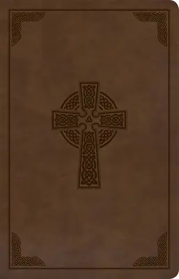 Biblia de referință KJV de dimensiuni personale cu tipar mare, maro Celtic Cross Leathertouch - KJV Large Print Personal Size Reference Bible, Brown Celtic Cross Leathertouch